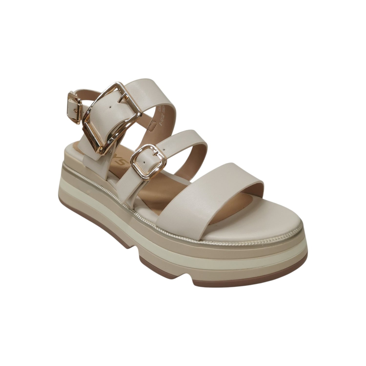 Keys Sandalo Donna in Ecopelle Bianco Sporco con Platform
