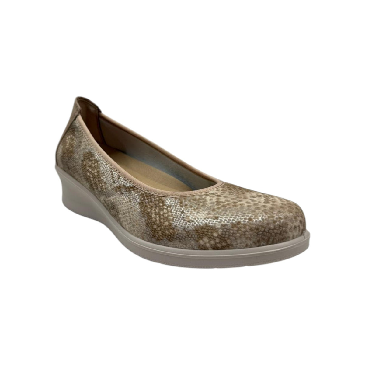 Laura Azana Dècollettè Donna Beige con Zeppa Alta 30mm