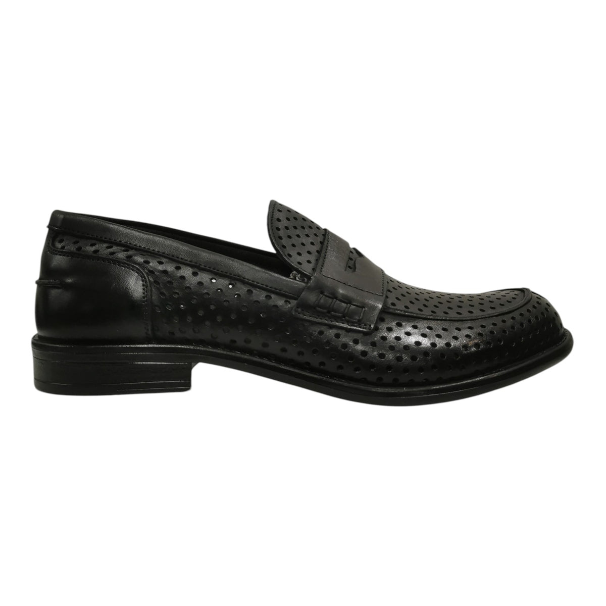 Exton Mocassino Uomo in Pelle Traforata Nero