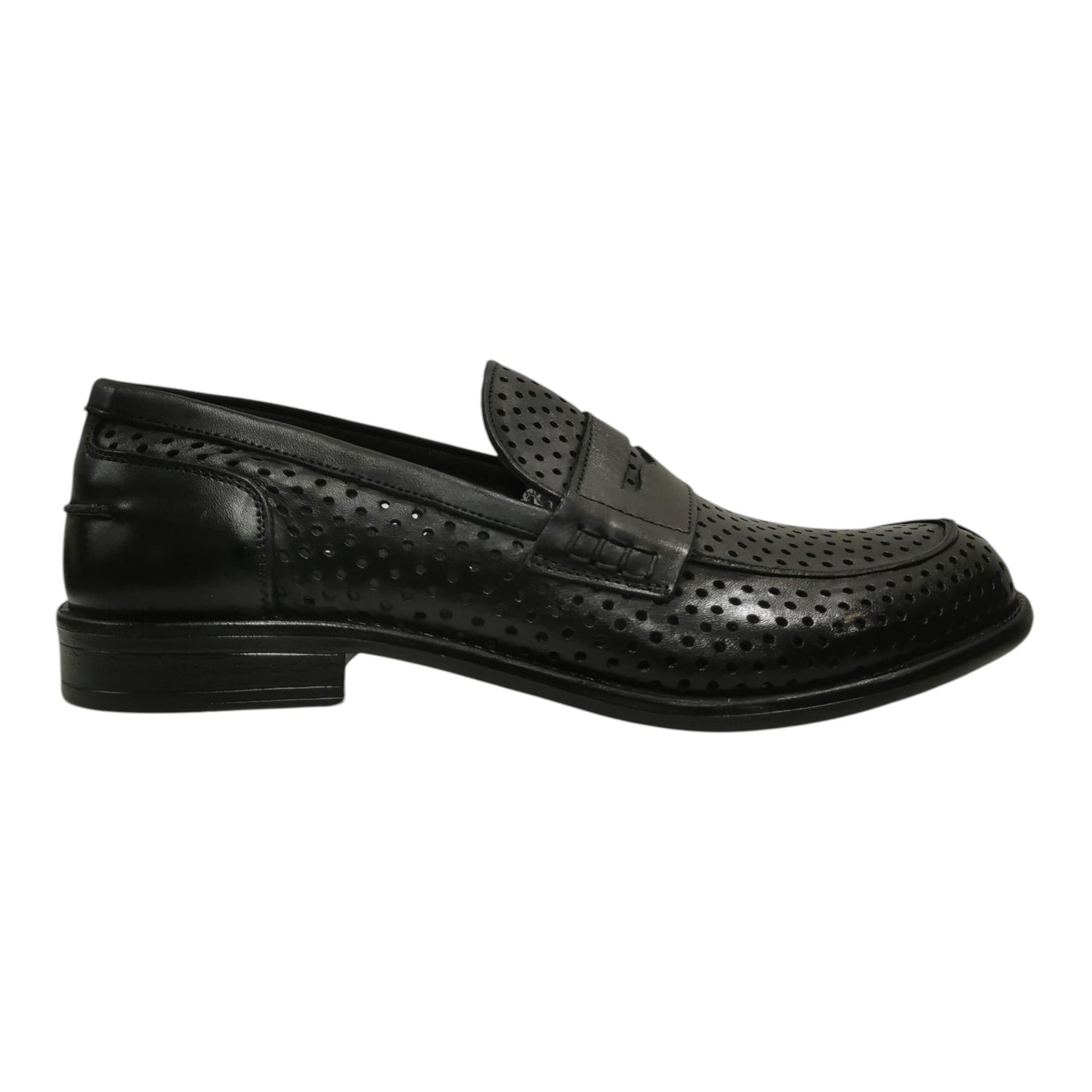 Exton Mocassino Uomo in Pelle Traforata Nero