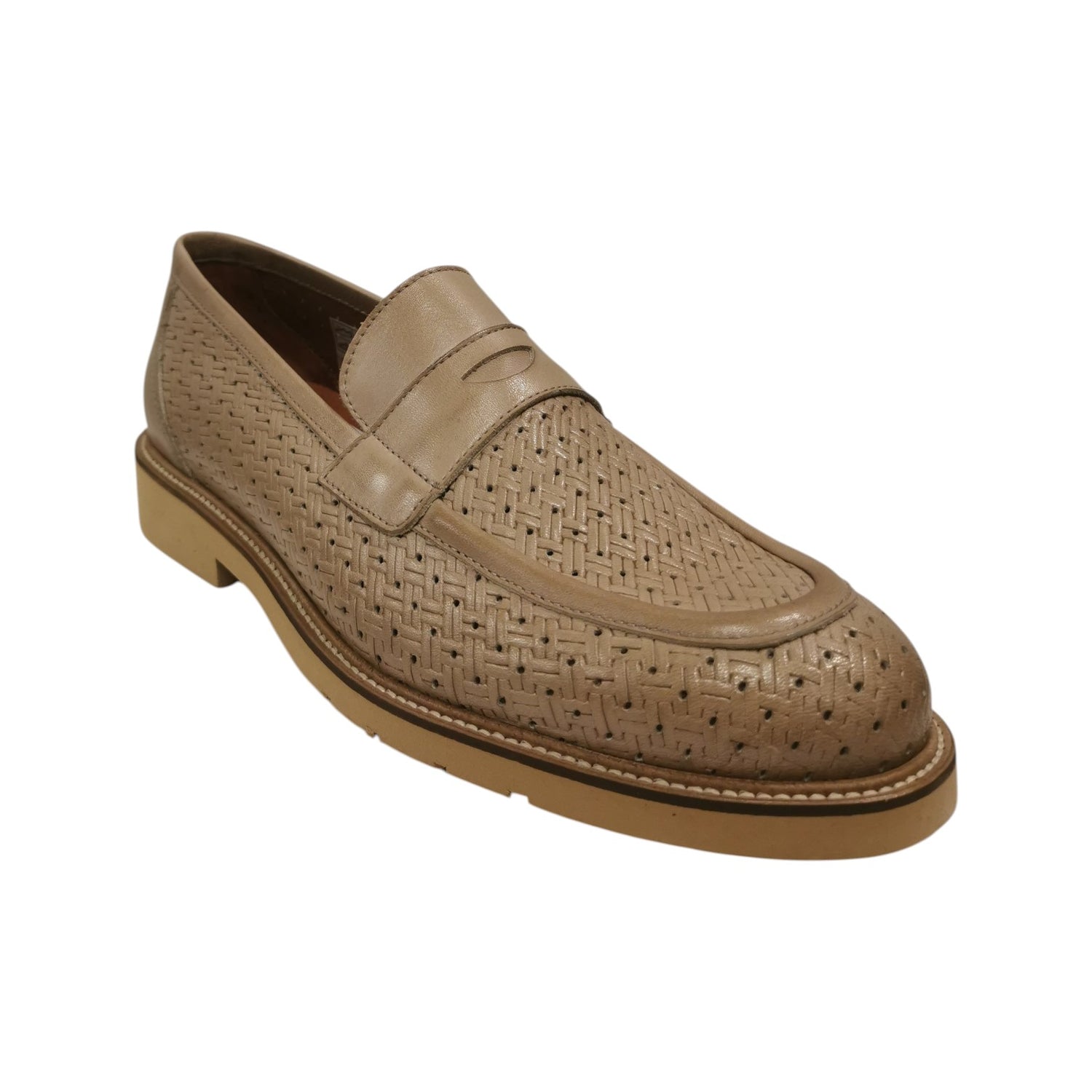 Exton Mocassino Uomo in Pelle Intrecciata Corda