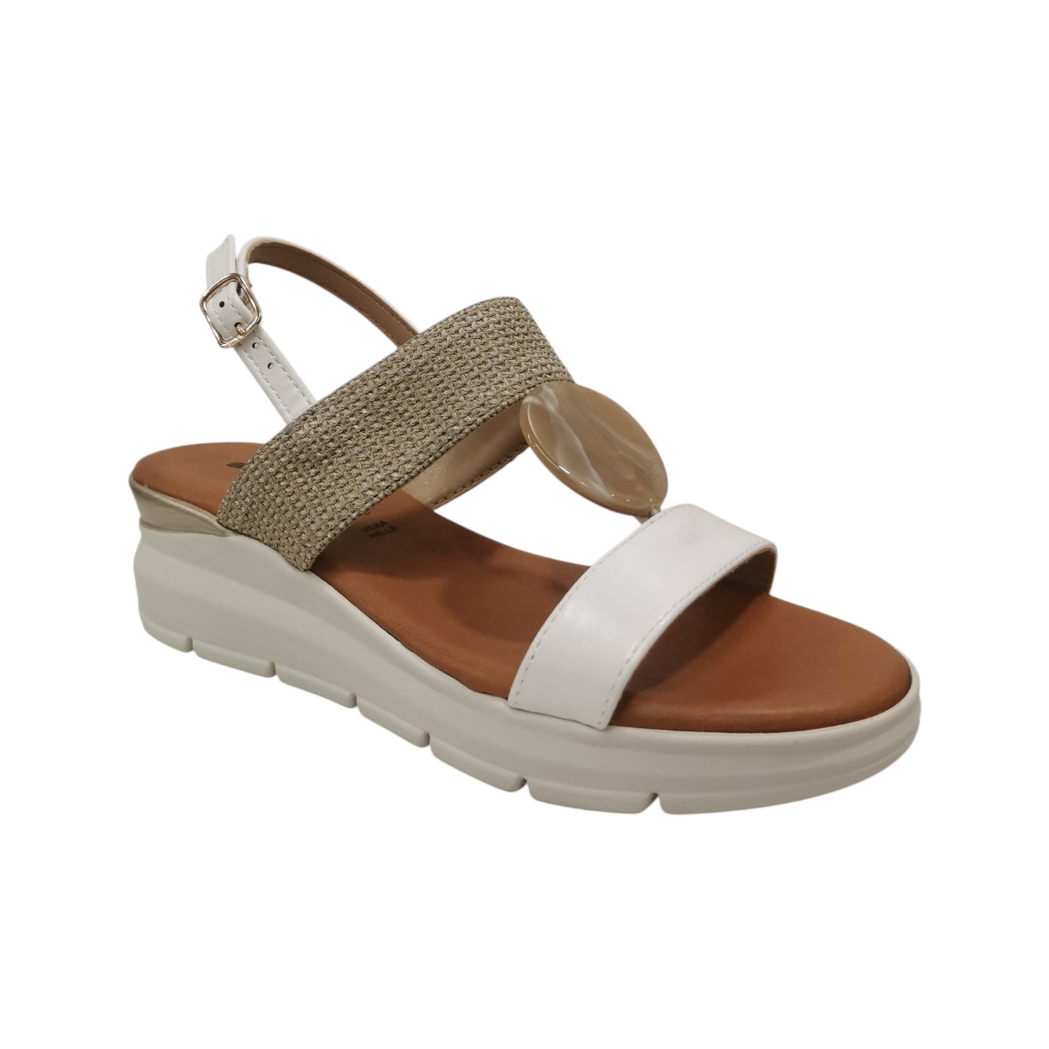 Susimoda Sandalo Donna Bianco con Zeppa Alta 30mm