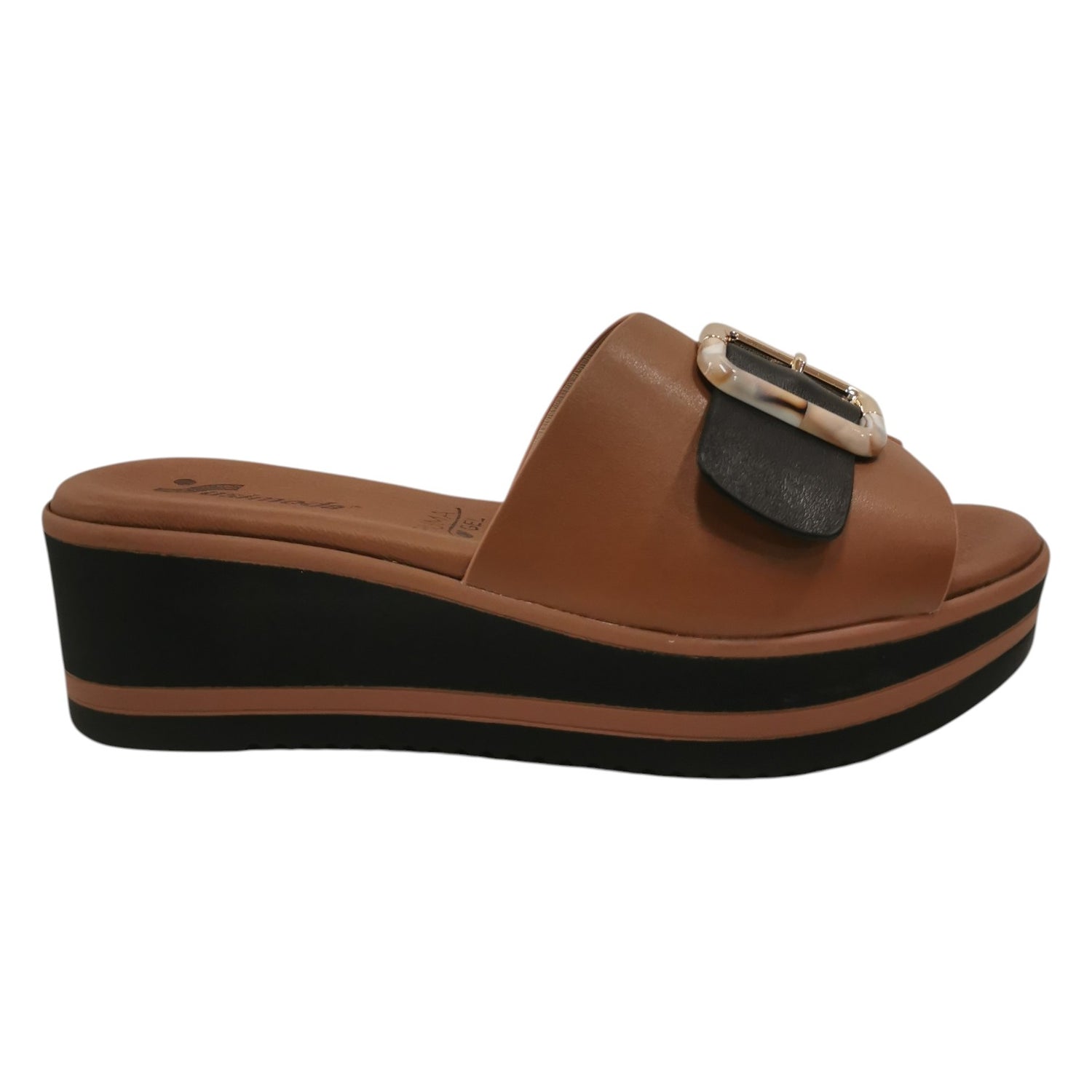 Susimoda Scalzato Donna Cuoio Nero con Zeppa Alta 60mm