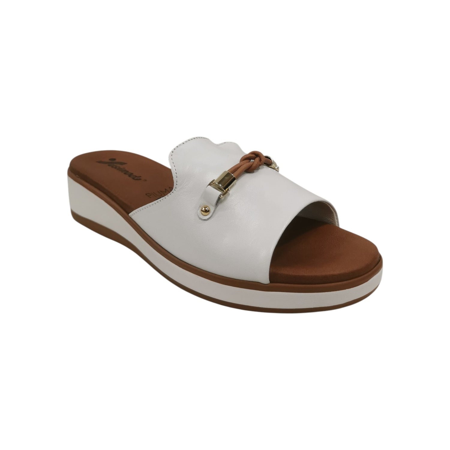 Susimoda Ciabatta Donna in Pelle Bianca con Zeppa Alta 40mm