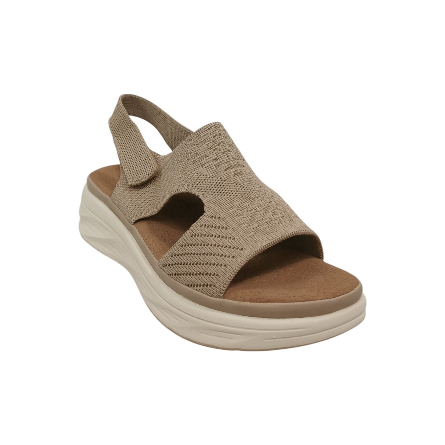 Susimoda Sandalo Donna in Tessuto Beige con Zeppa Alta 50mm
