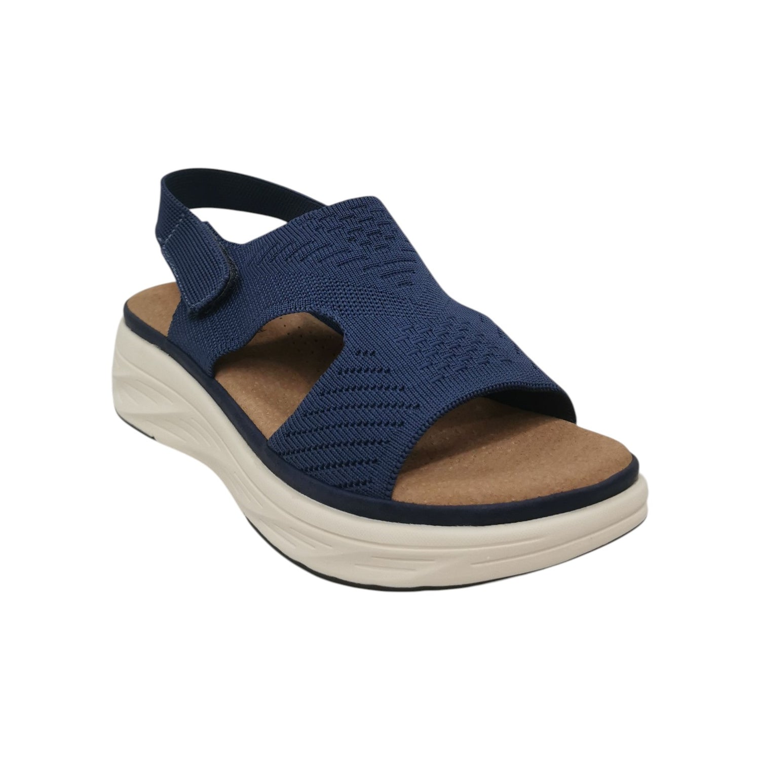 Susimoda Sandalo Donna in Tessuto Blu con Zeppa Alta 50mm