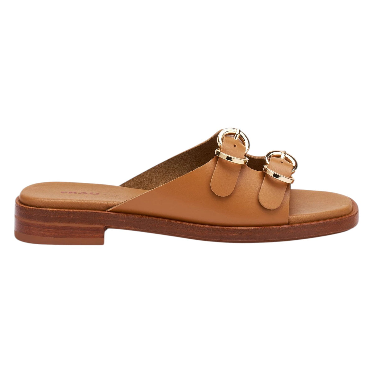 Frau Ciabatta Donna in Pelle Cuoio con Fibbie