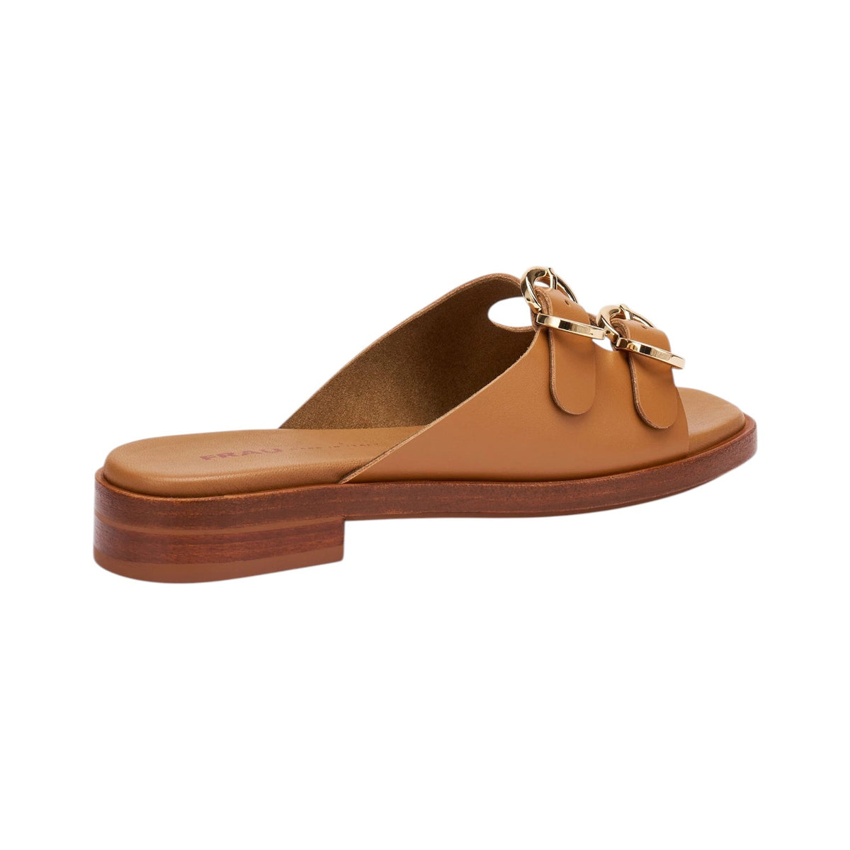 Frau Ciabatta Donna in Pelle Cuoio con Fibbie