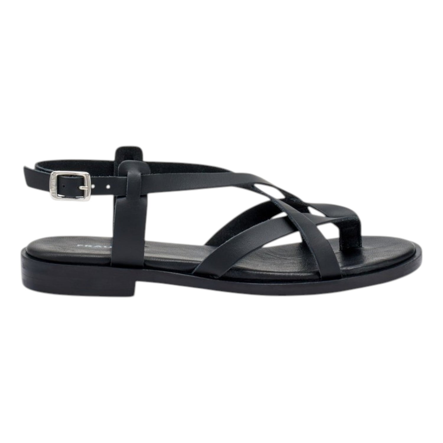 Frau Infradito Donna Basso in Pelle Nero