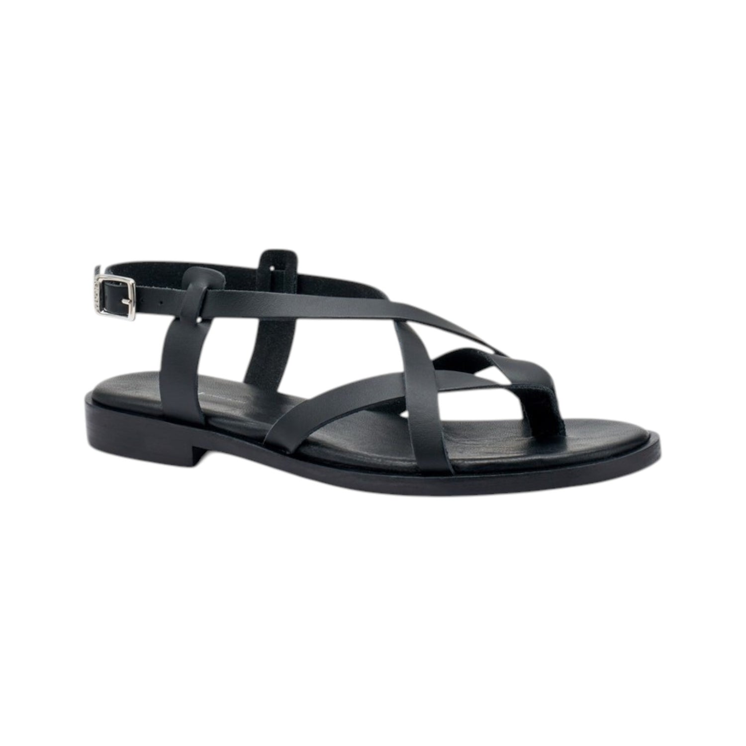 Frau Infradito Donna Basso in Pelle Nero