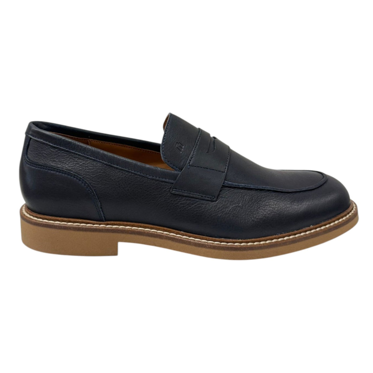 Frau Mocassino Uomo in Vera Pelle Blu