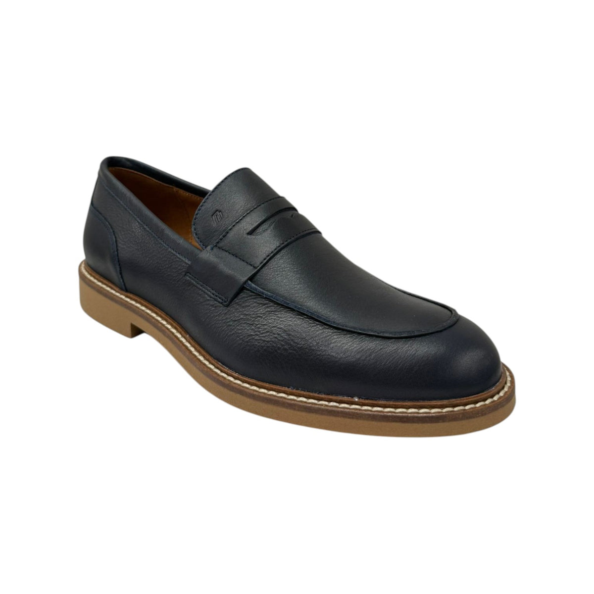 Frau Mocassino Uomo in Vera Pelle Blu