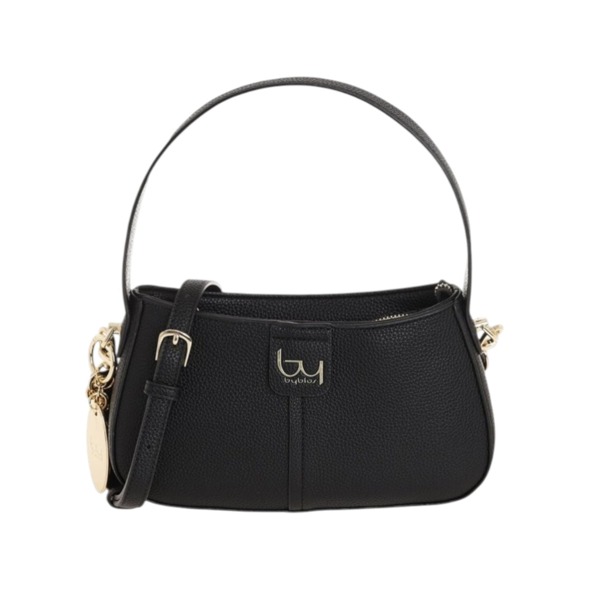 By Byblos Borsa a Spalla Piccola Donna in Ecopelle Martellata Nera