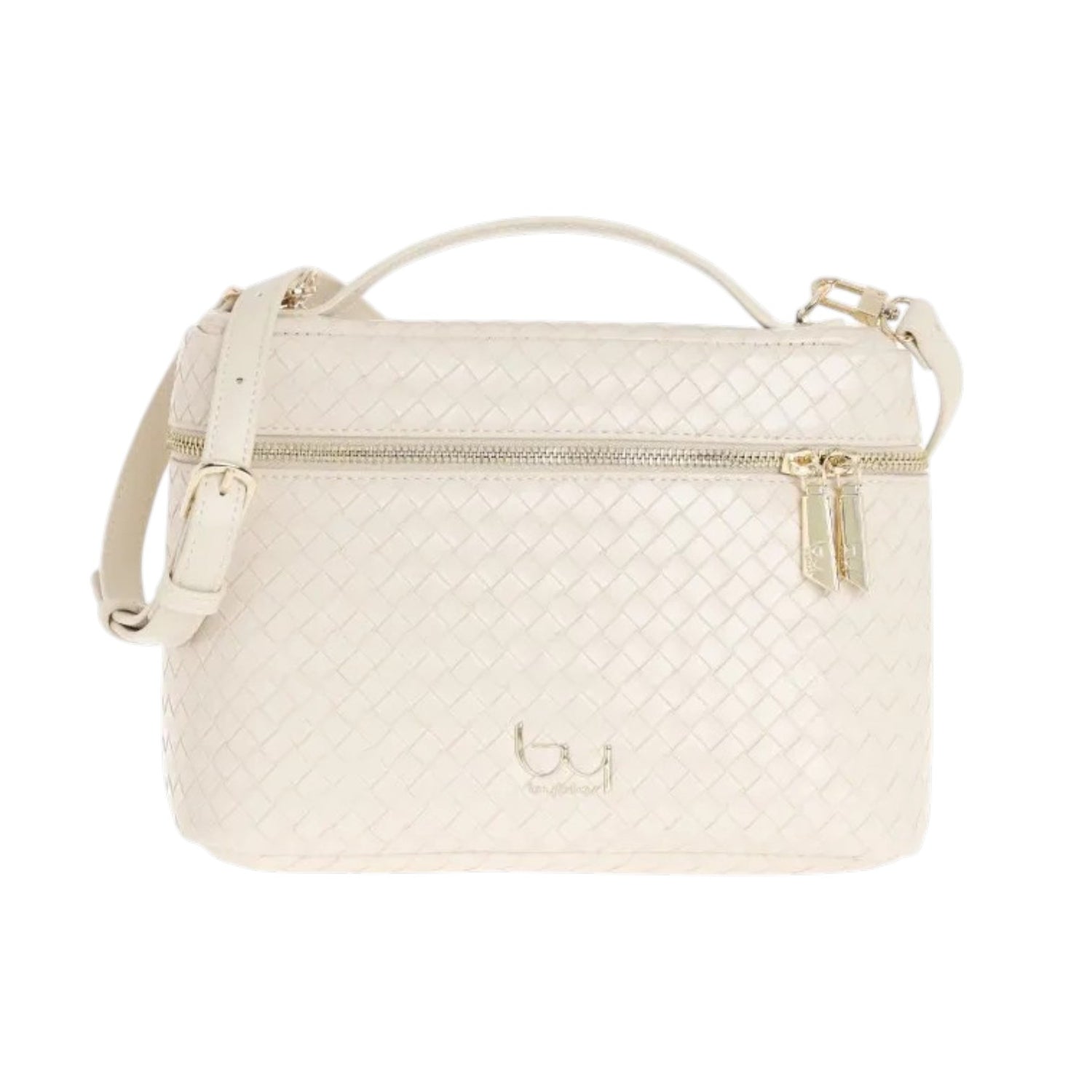 By Byblos Borsa a Mano Media Donna Intrecciata Avorio con Tracolla