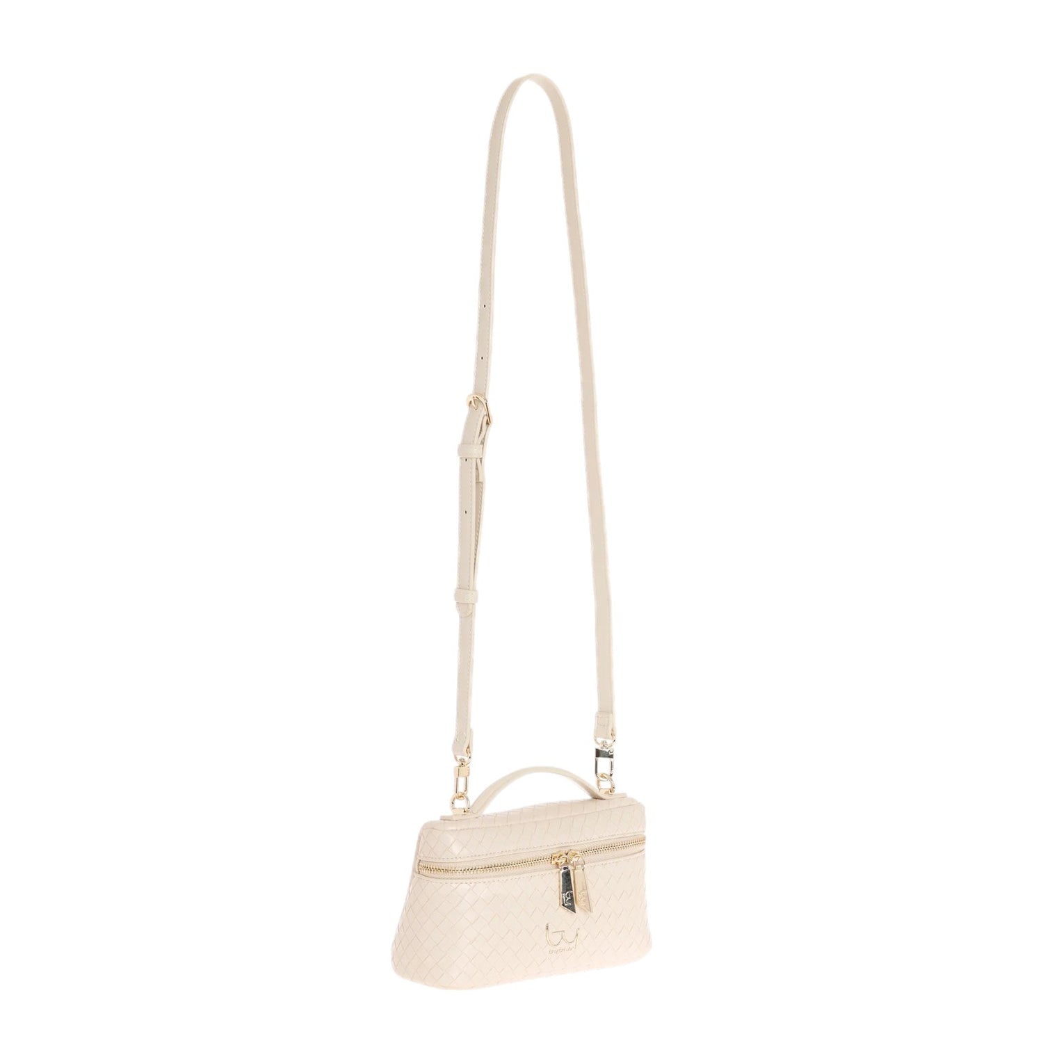 By Byblos Borsa a Mano Piccola Donna Intrecciata Avorio con Tracolla