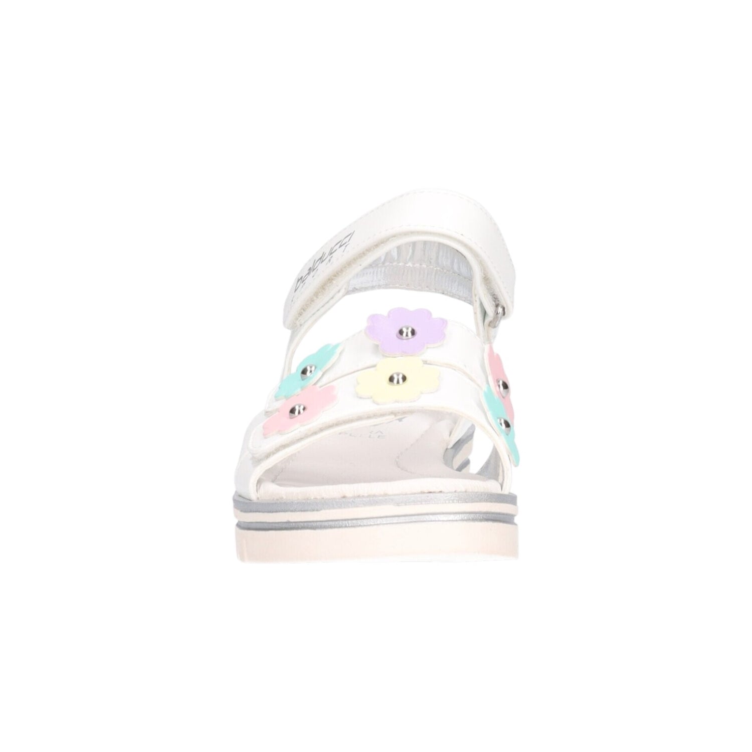 Balducci Sport Sandalo Bambina in Ecopelle Bianca con Fiori Multicolor