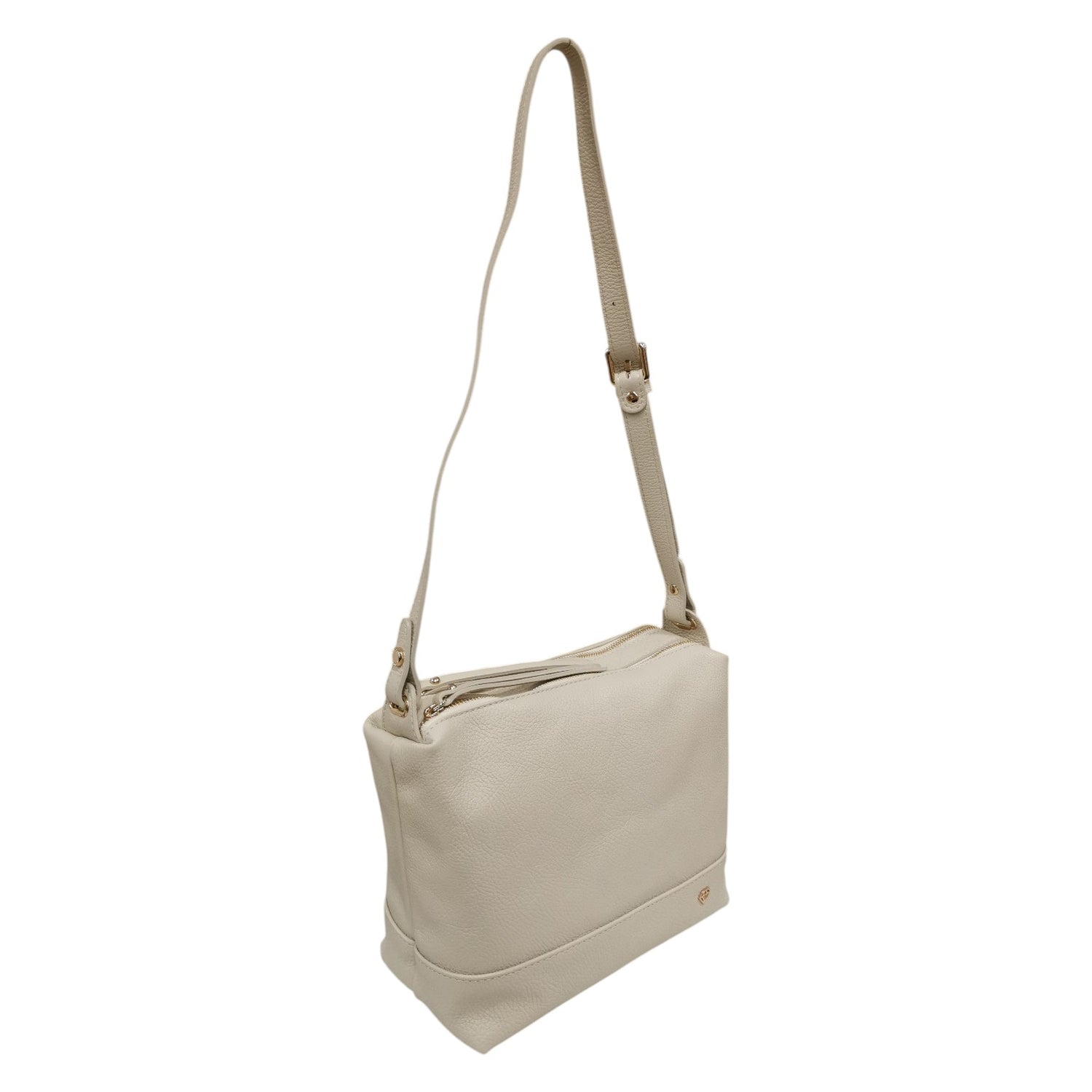 Caleidos Borsa a Tracolla Donna Beige in Pelle