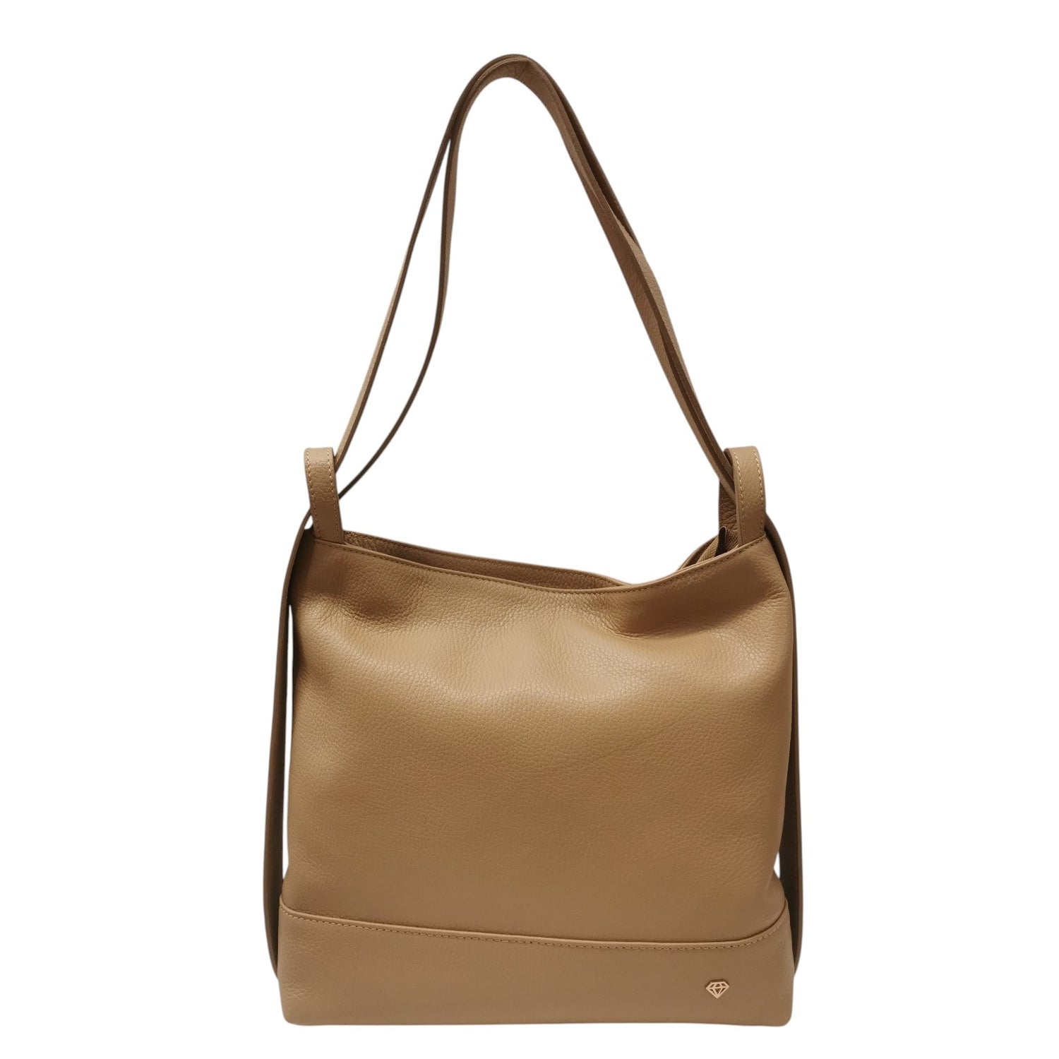 Caleidos Hobo/Zaino Donna in Pelle Cammello con Tasca Esterna