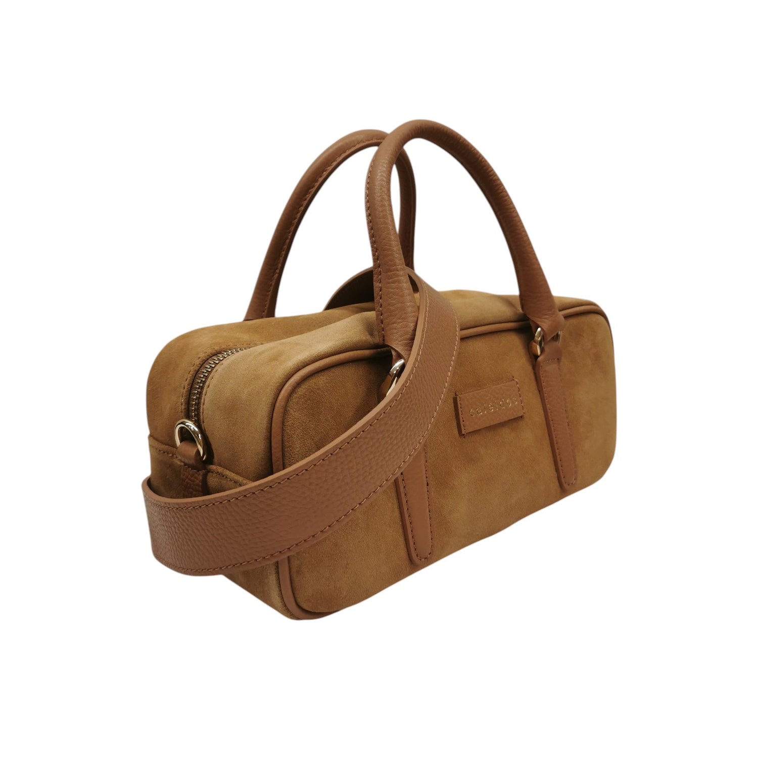 Caleidos Bauletto Donna in Pelle e Camoscio Caramello