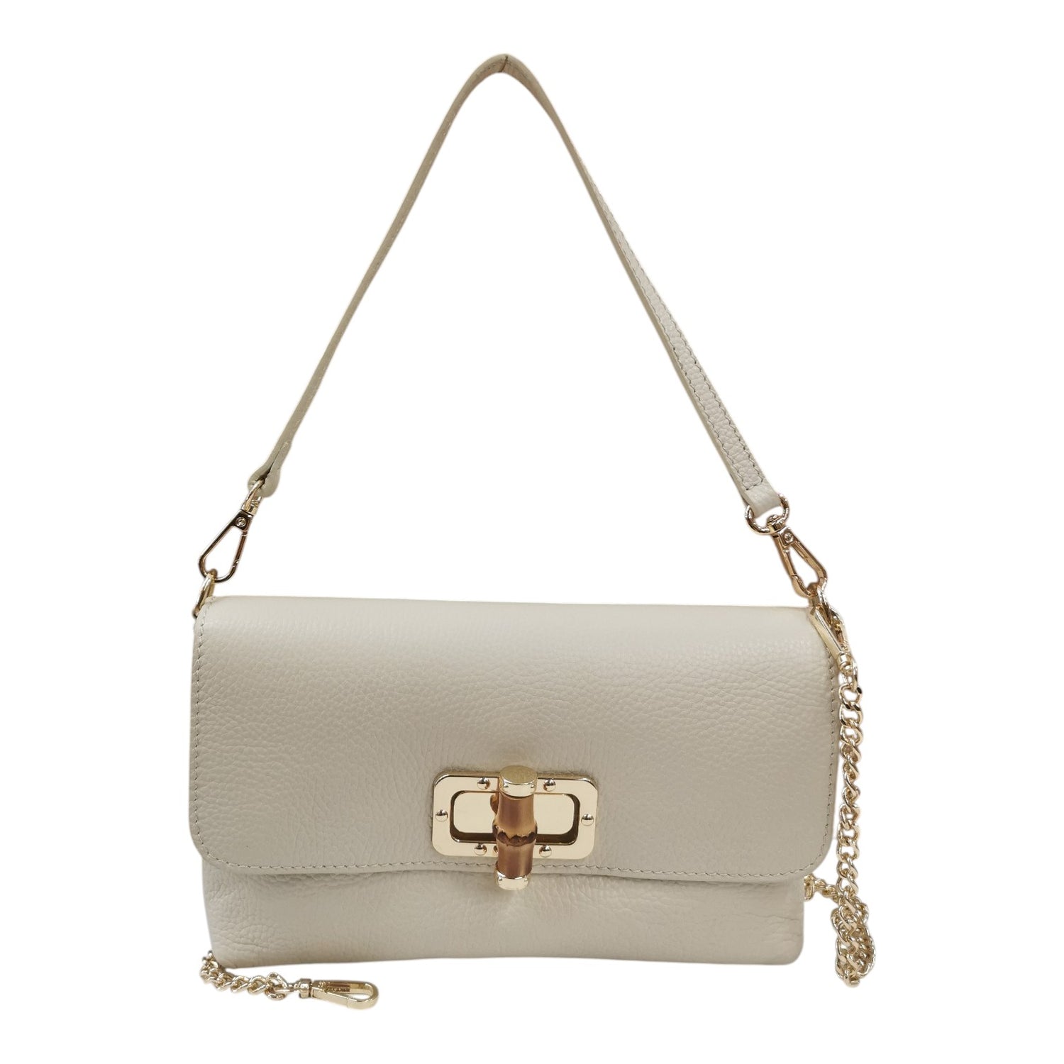 Caleidos Borsa a Spalla Donna in Pelle Beige con Tracolla