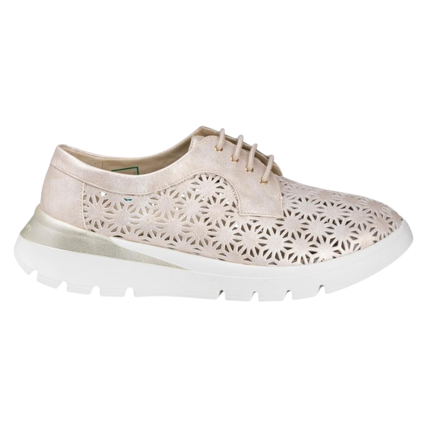 Pitillos Allacciato Donna Traforato in Pelle Oro