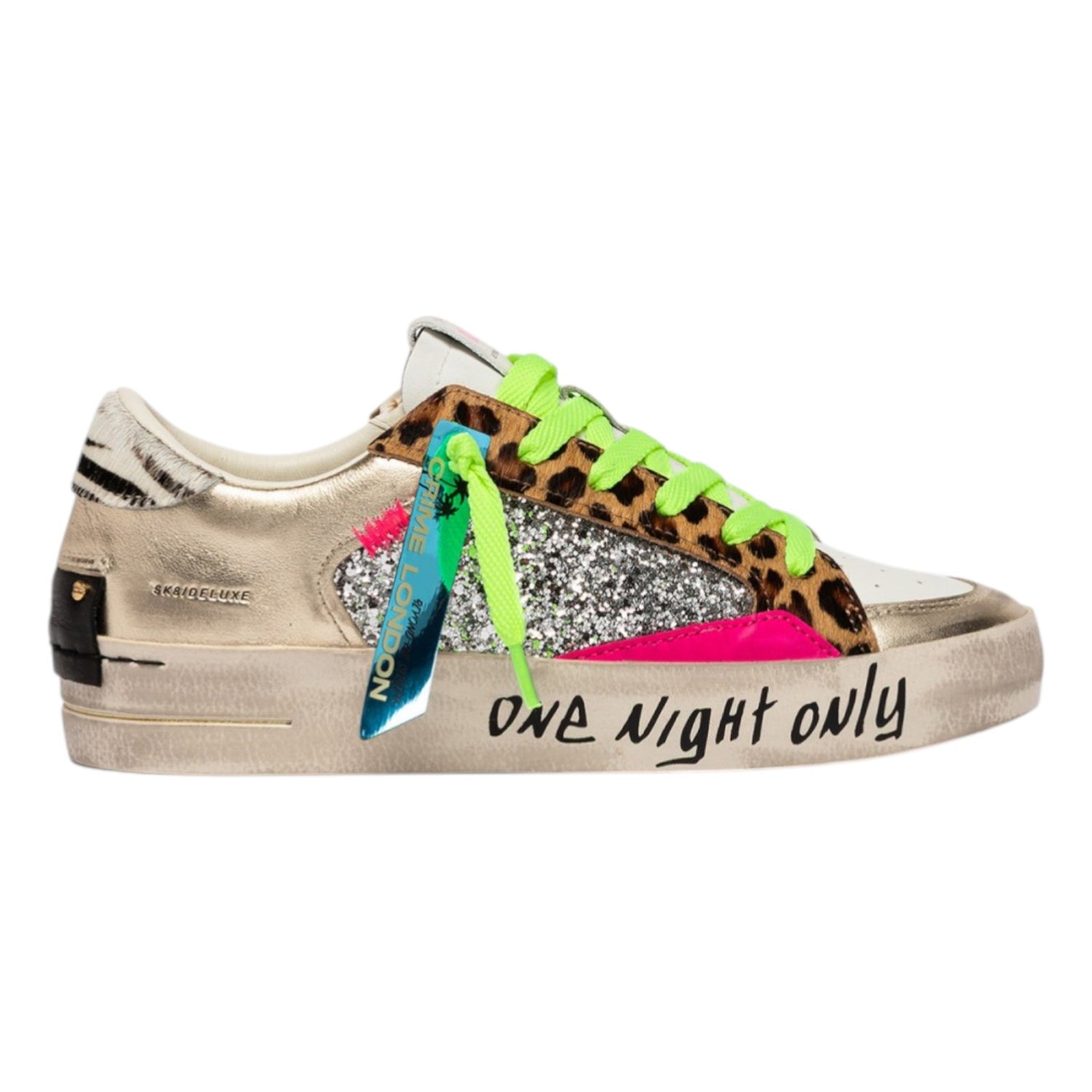 Crime London Sneakers Donna Sk8 Deluxe Party Girl Platino Multi