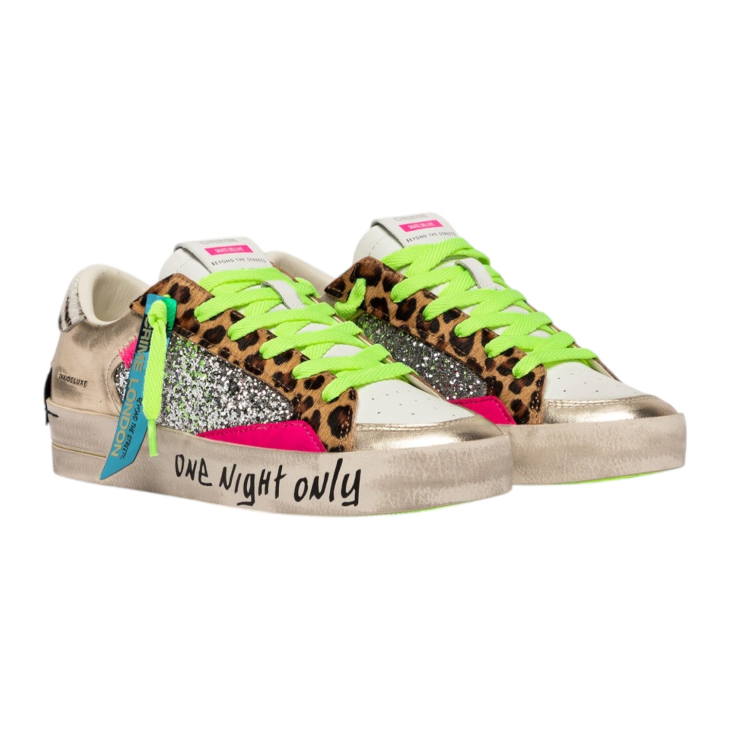 Crime London Sneakers Donna Sk8 Deluxe Party Girl Platino Multi