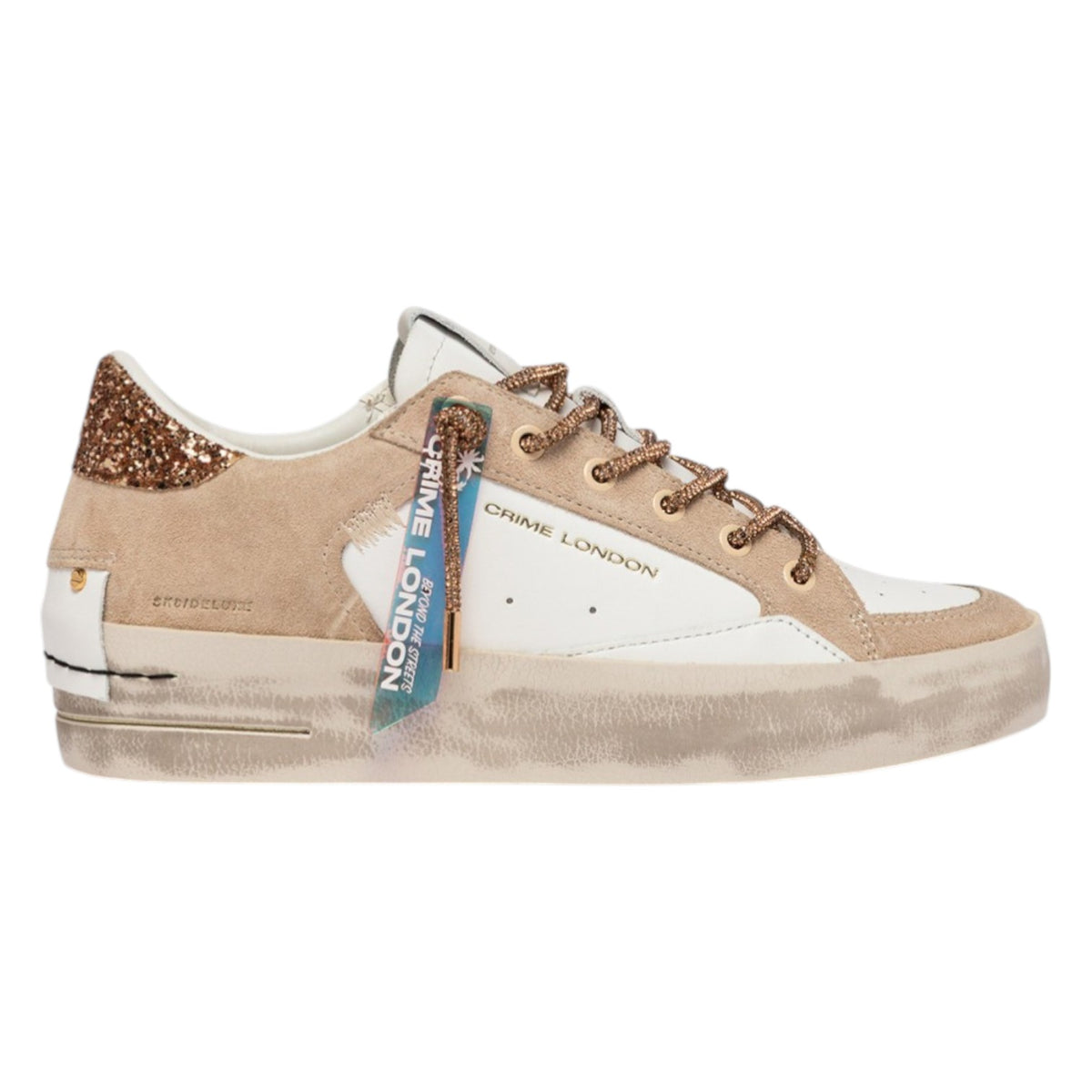 Crime London Sneakers Donna Sk8 Deluxe Wedge Champagne Dust Beige
