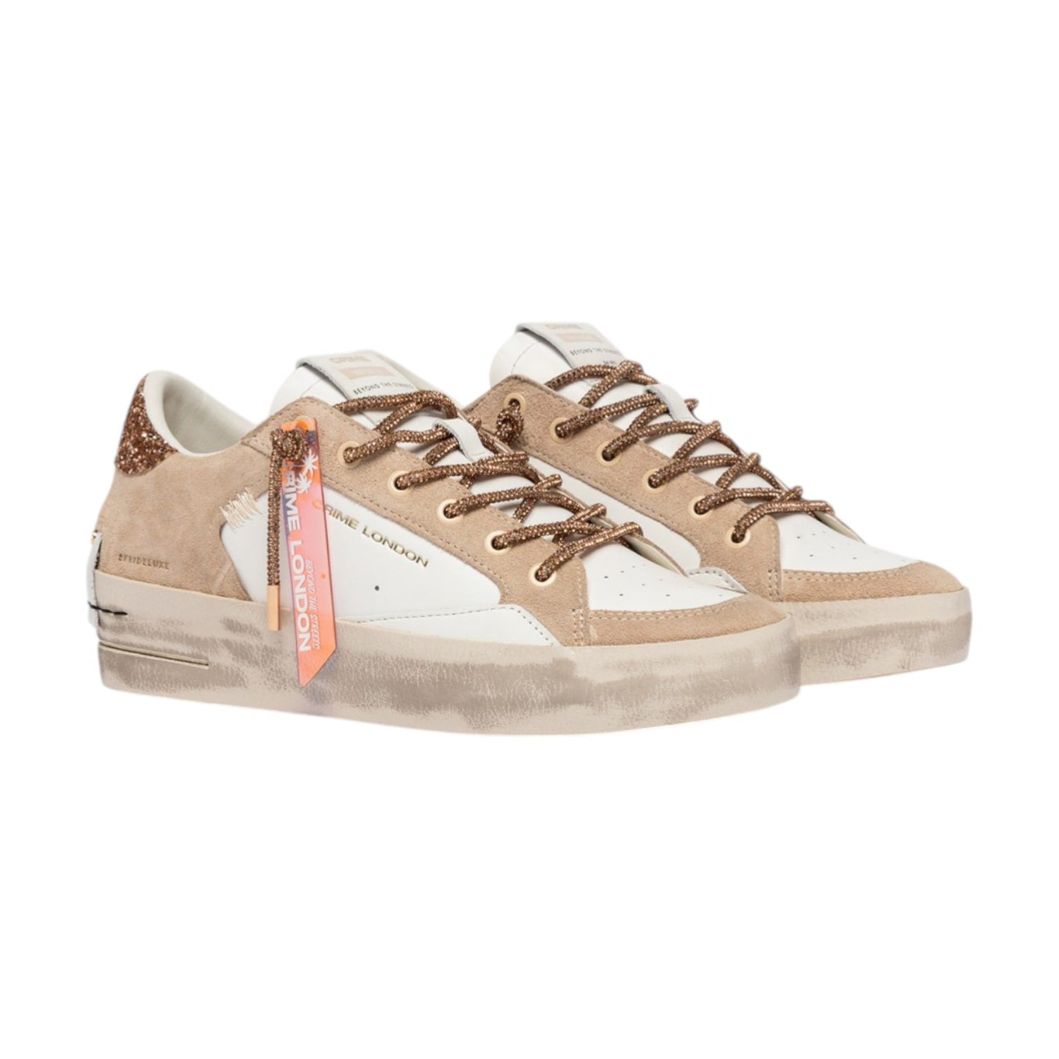 Crime London Sneakers Donna Sk8 Deluxe Wedge Champagne Dust Beige