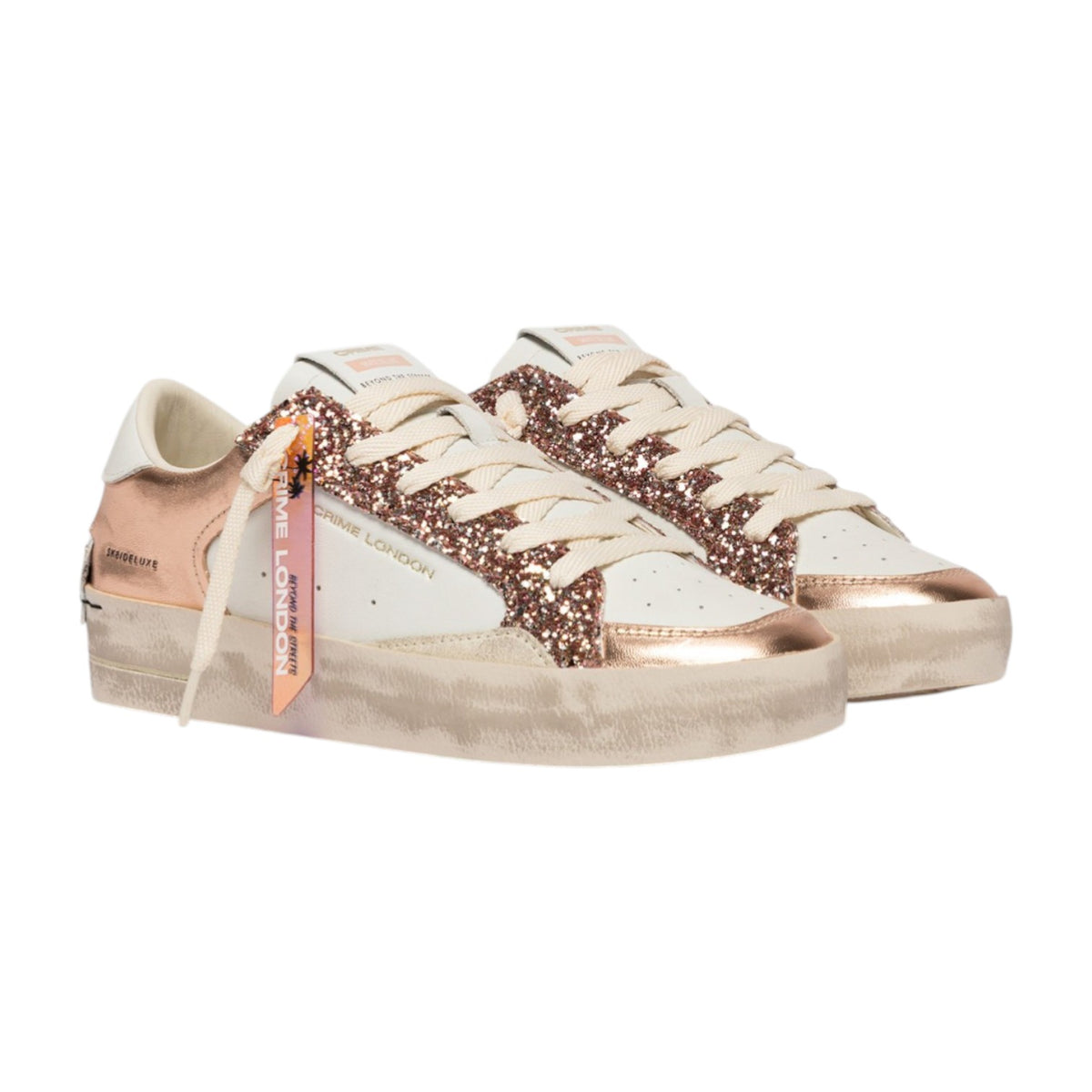 Crime London Sneakers Donna Sk8 Deluxe Sweet Like Honey Bianco Cipria