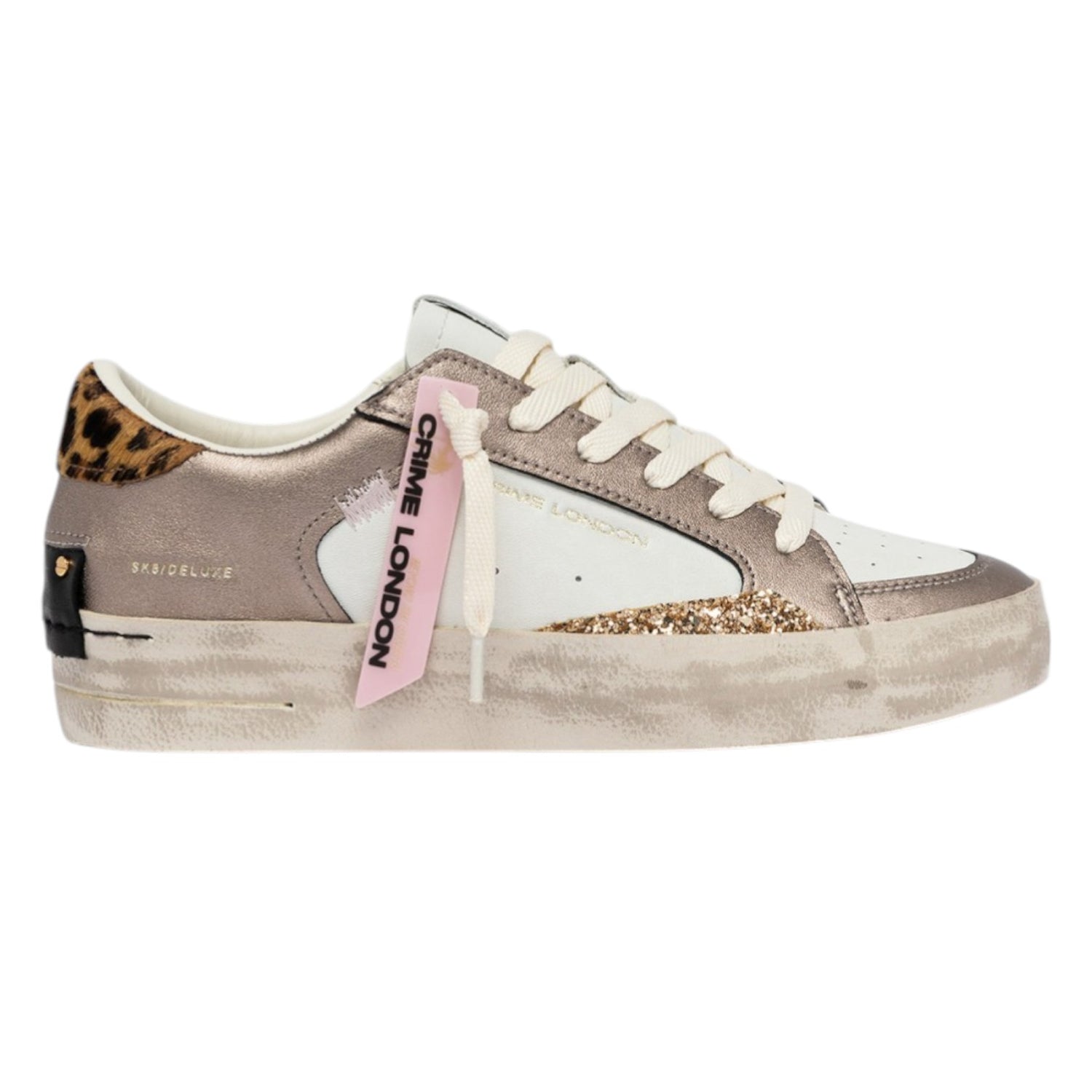 Crime London Sneakers Donna Sk8 Deluxe Animalier Bronzo