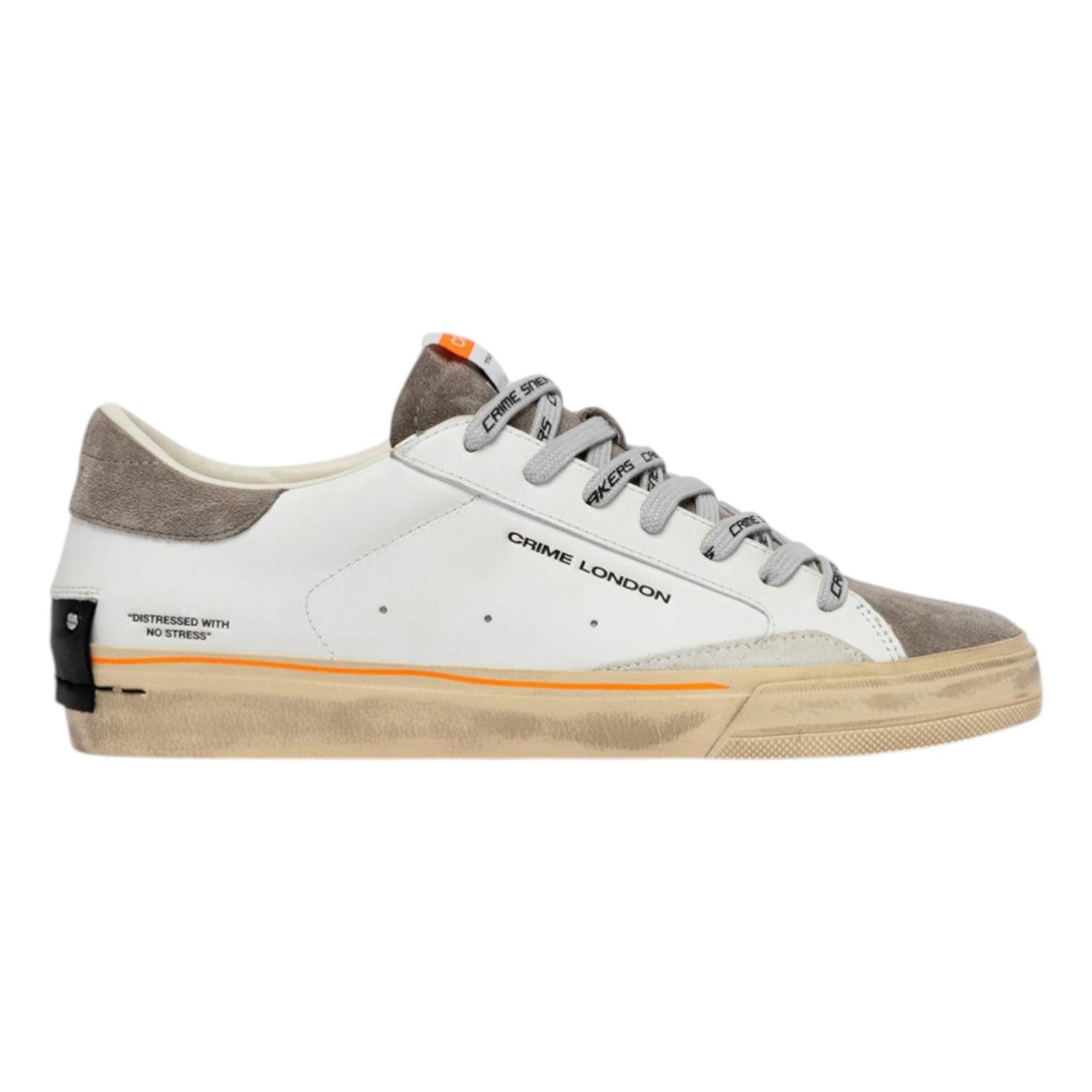 Crime London Sneakers Uomo Distressed 2.0 Moss Bianco Grigio