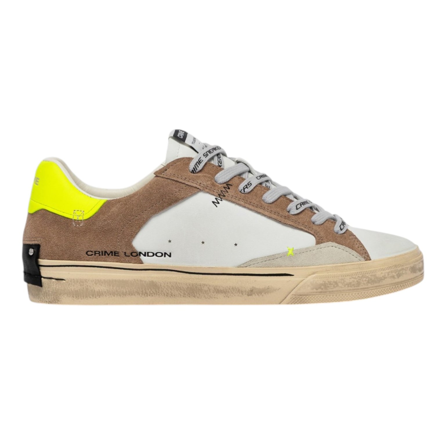 Crime London Sneakers Uomo Deconstructed City Lights Bianco Beige