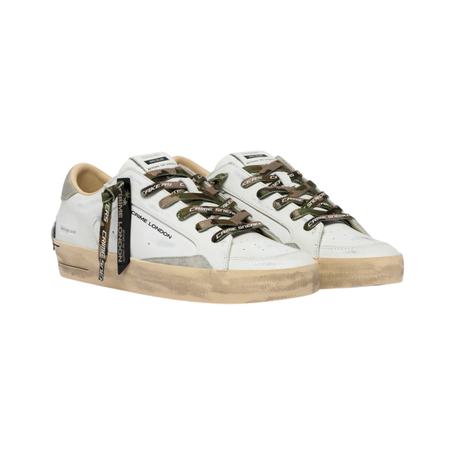 Crime London Sneakers Uomo Sk8 Deluxe Urban Camo Bianco
