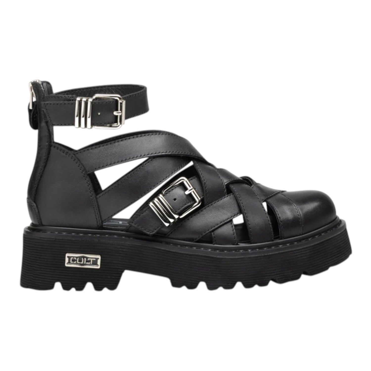 Cult Sandalo Donna Platform Intrecciato Nero