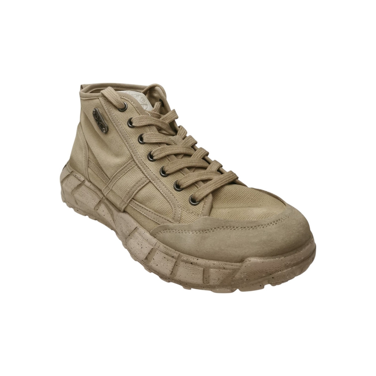 Oxs Sneakers Alta Donna in Camoscio e Tessuto Sabbia
