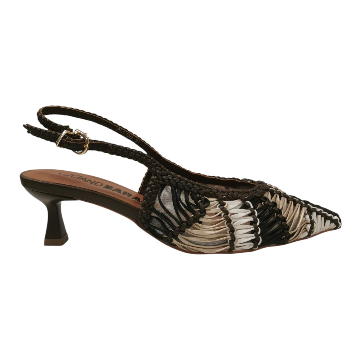Luciano Barachini Chanelle Donna Intrecciata Moro Multi con Tacco Alto 60mm