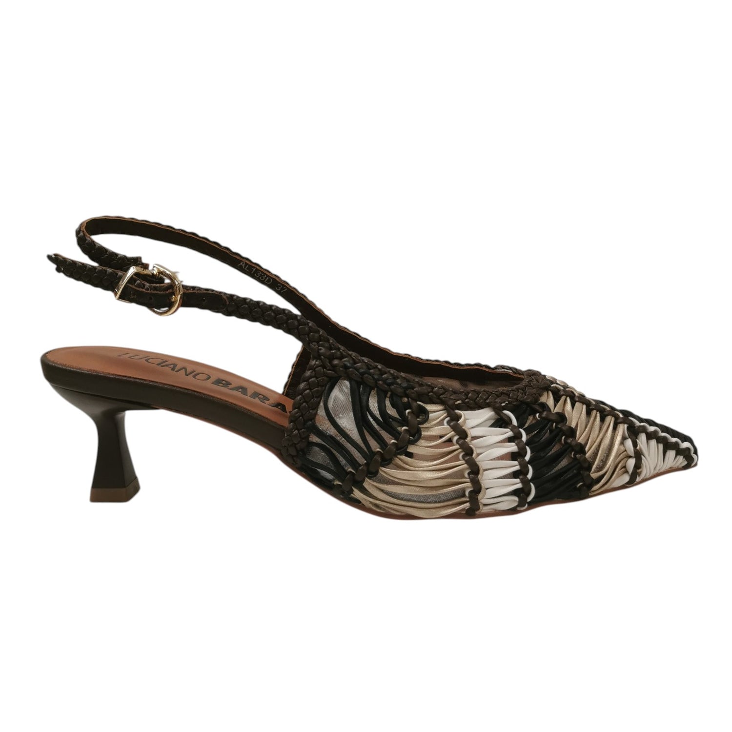 Luciano Barachini Chanelle Donna Intrecciata Moro Multi con Tacco Alto 60mm