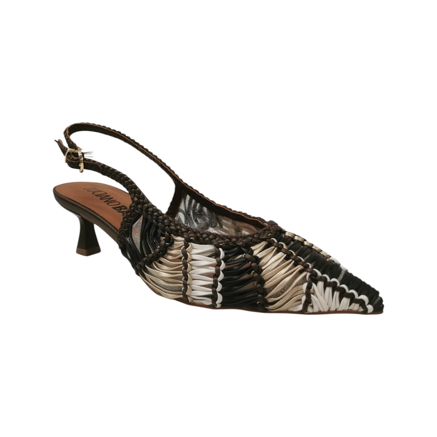 Luciano Barachini Chanelle Donna Intrecciata Moro Multi con Tacco Alto 60mm