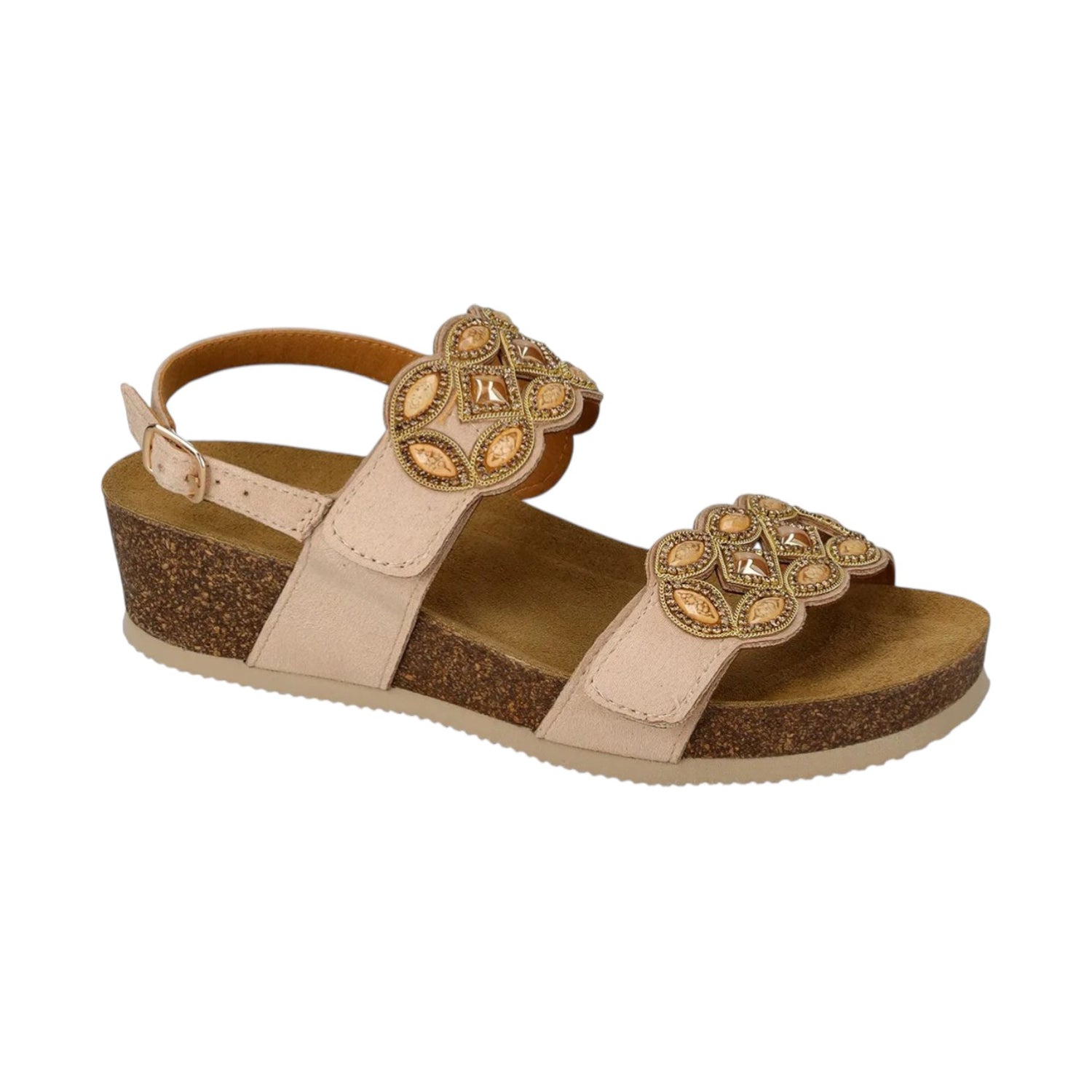 Valleverde Sandalo Donna Beige con Gioiello