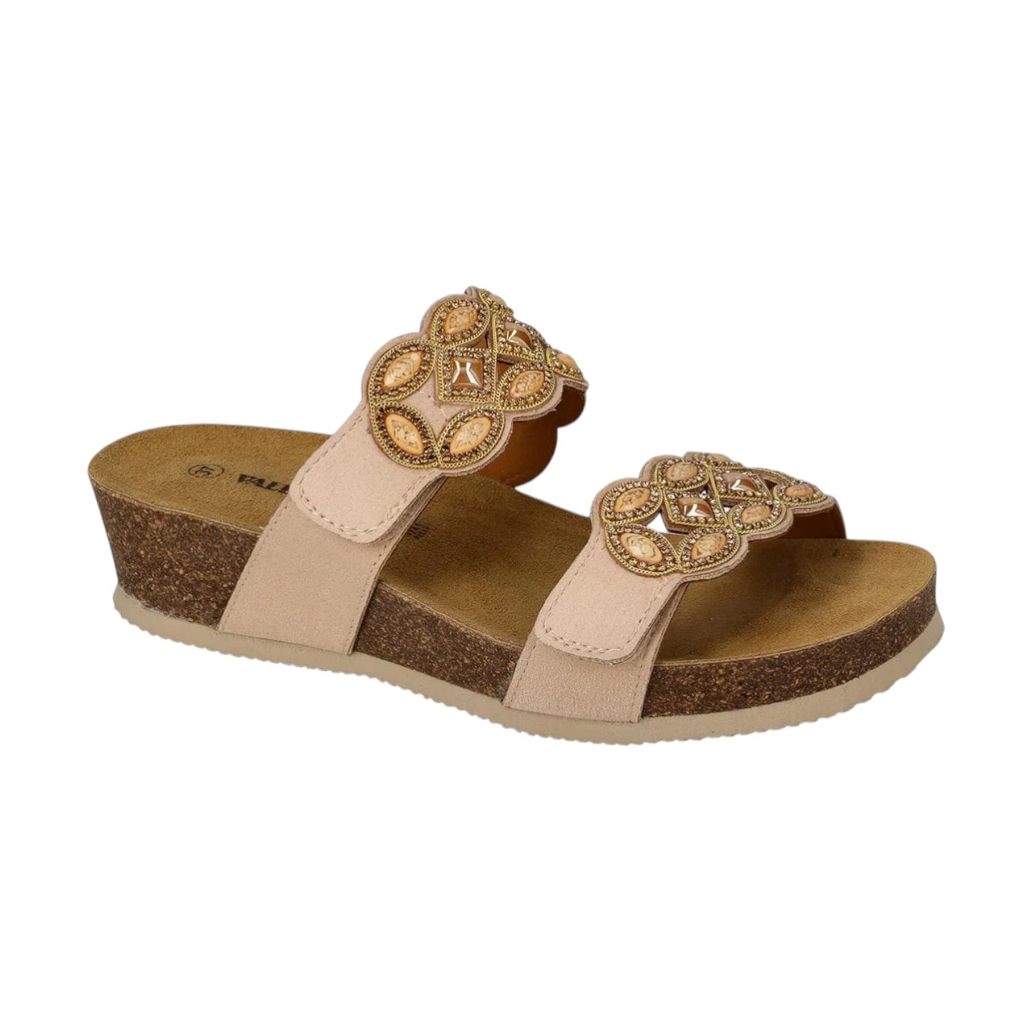 Valleverde Ciabatta Donna Beige con Gioiello