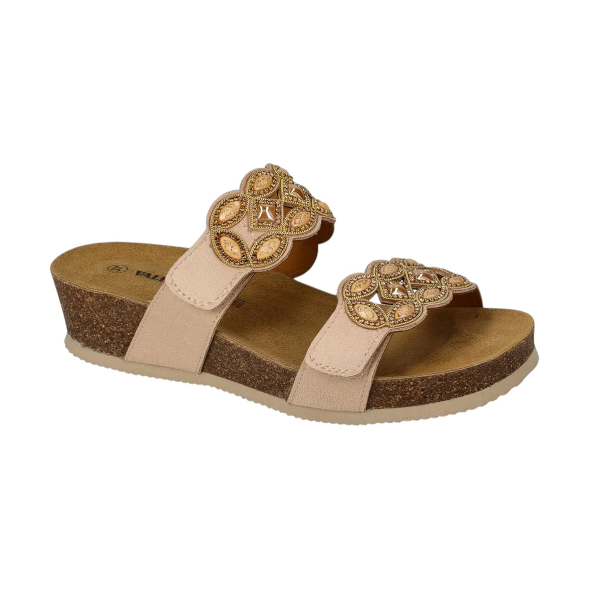 Valleverde Ciabatta Donna Beige con Gioiello