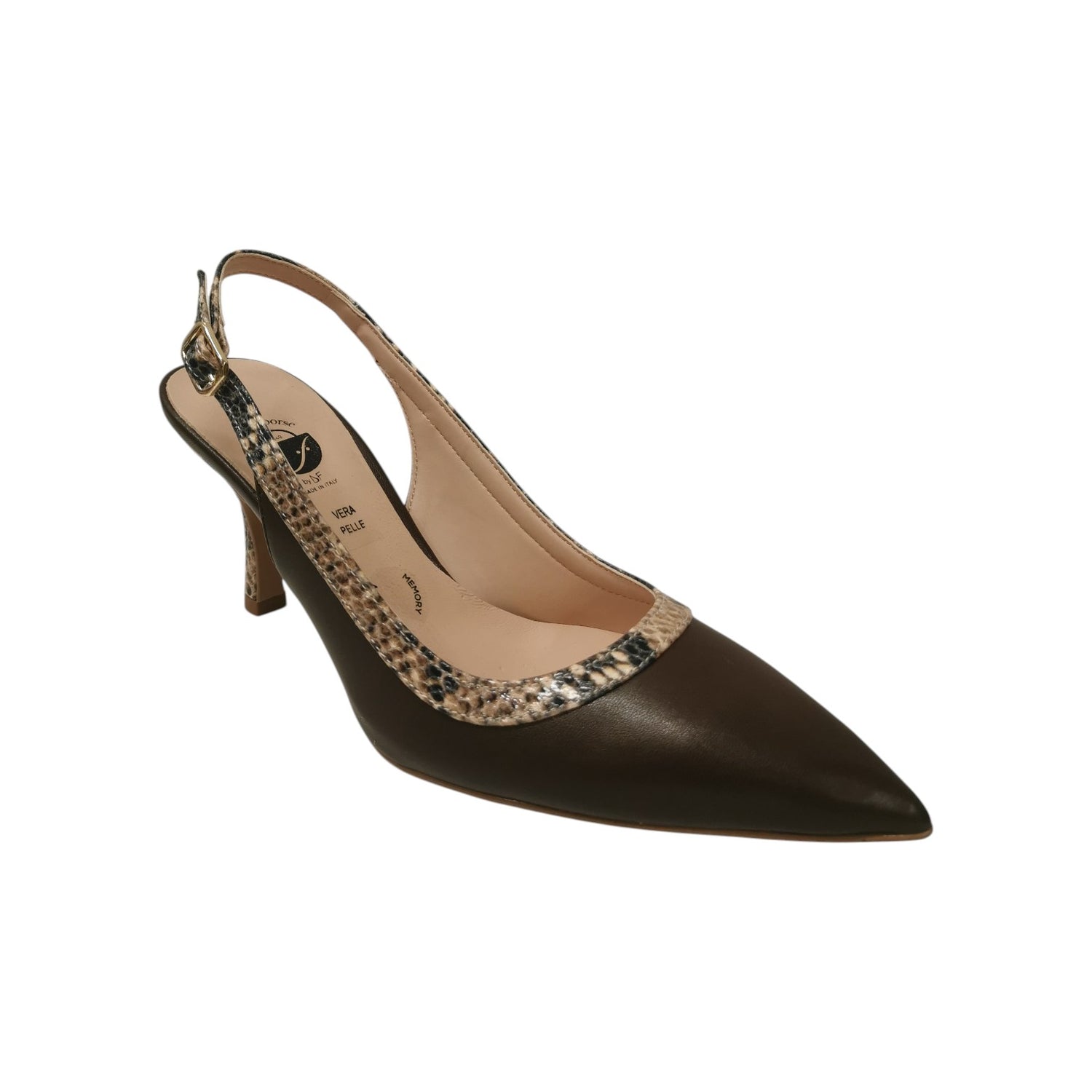 Scarpeborseonline Chanelle Donna Marrone Pitone con Tacco Alto 80mm