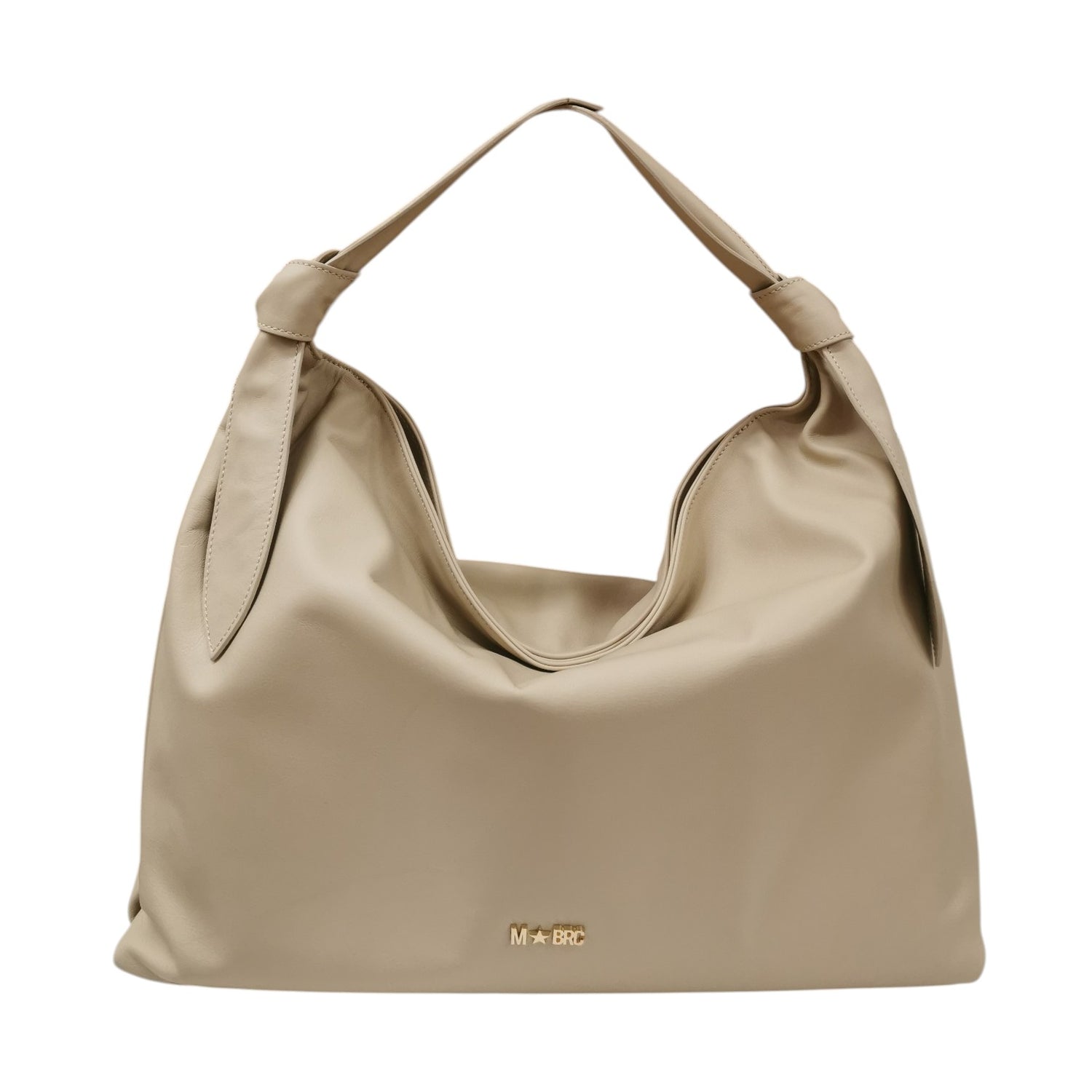M Brc Borsa a Spalla Donna Linea Petali in Vera Pelle Beige