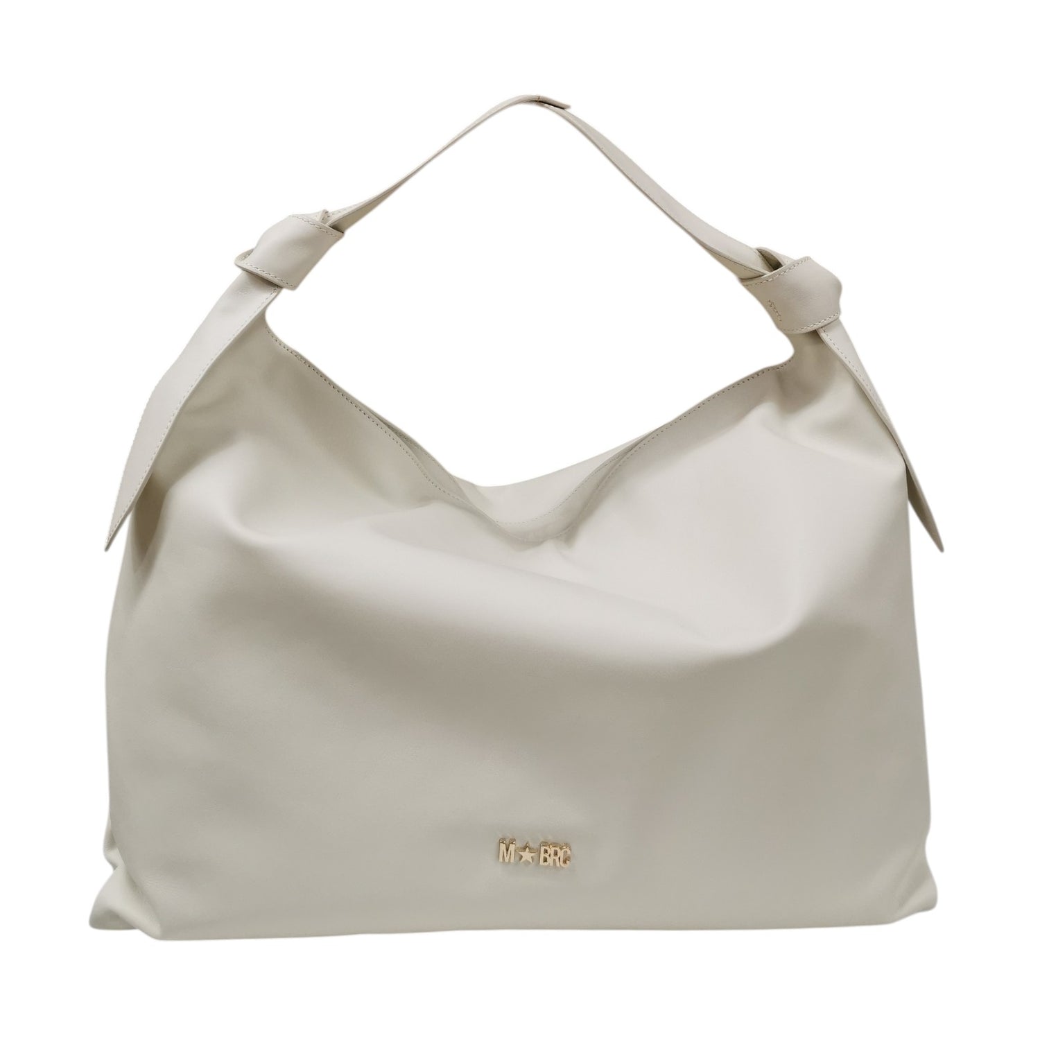 M Brc Borsa a Spalla Donna Linea Petali in Vera Pelle Panna