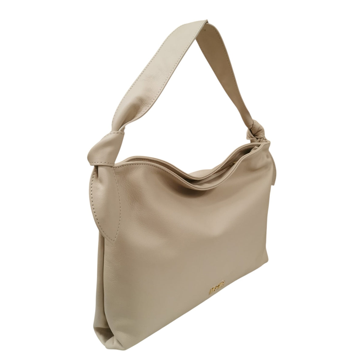 M Brc Borsa a Spalla Donna Linea Petali in Pelle Beige con Unico Manico