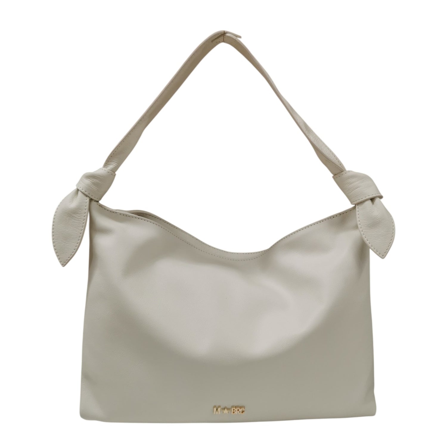 M Brc Borsa a Spalla Donna Linea Petali in Pelle Panna con Unico Manico