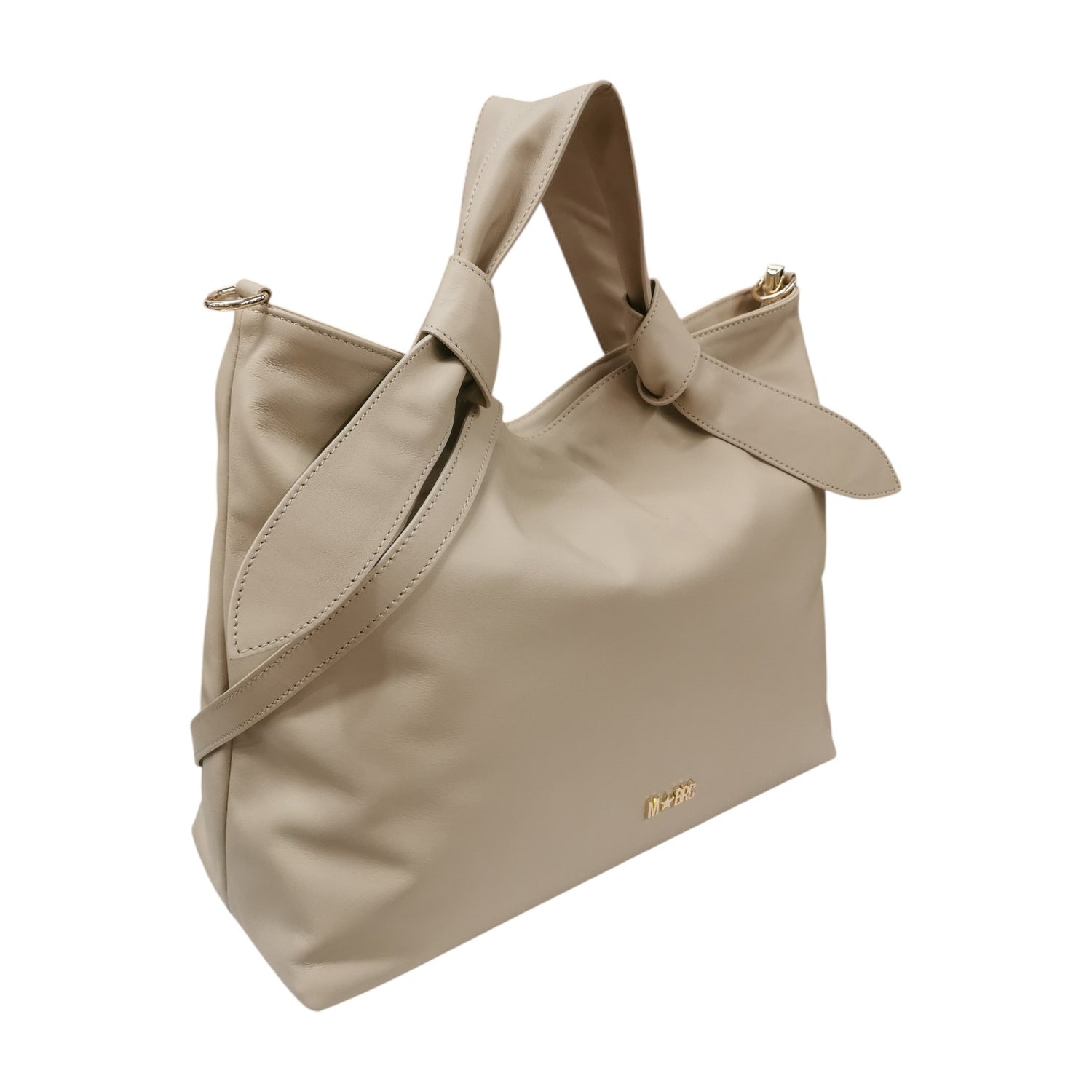 M Brc Borsa a Spalla Donna Linea Petali in Pelle Beige