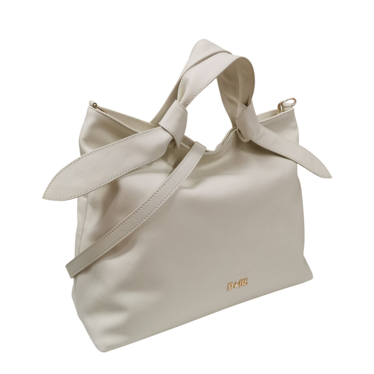 M Brc Borsa a Spalla Donna Linea Petali in Pelle Panna