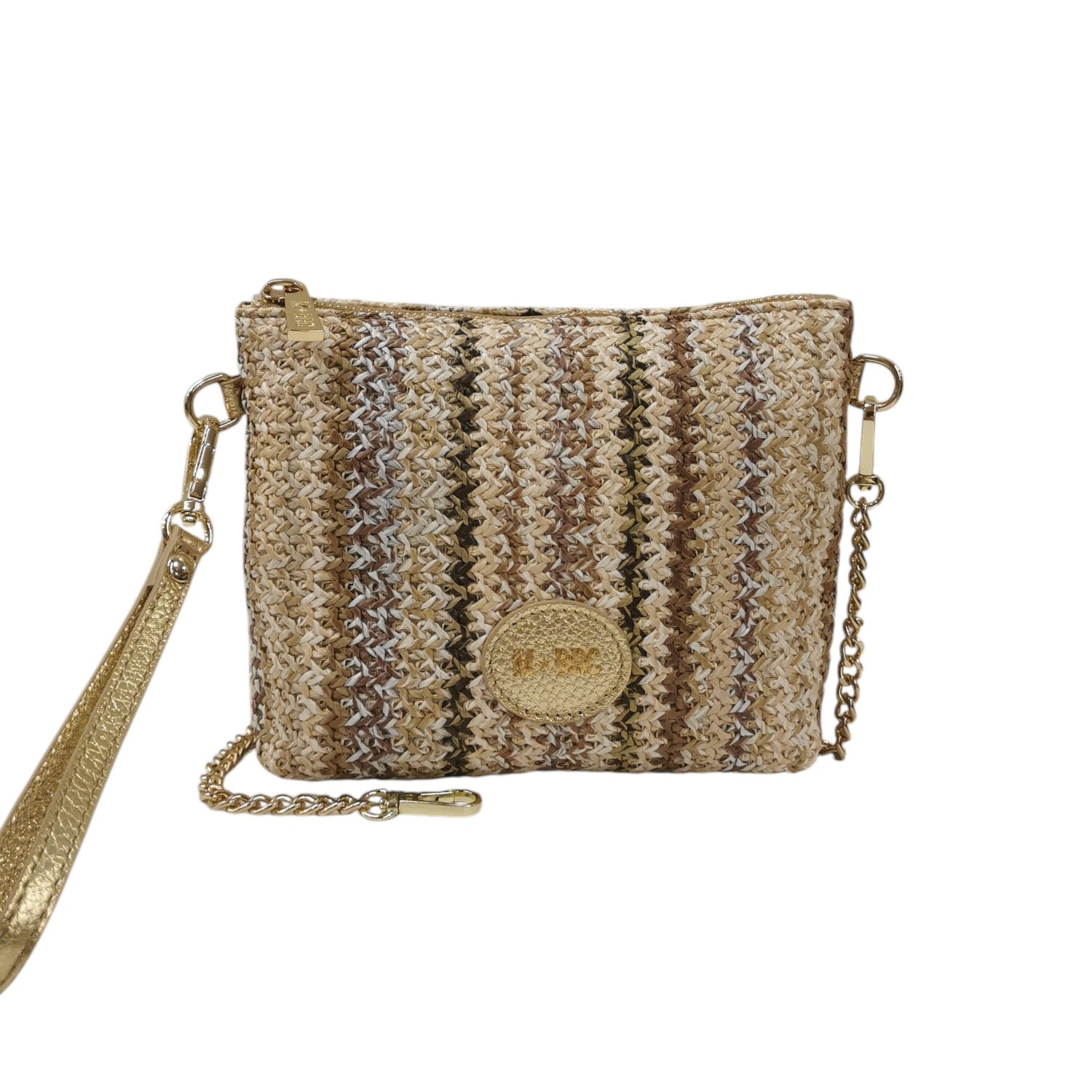 M Brc Pochette Donna Linea Mix Oro con Intreccio